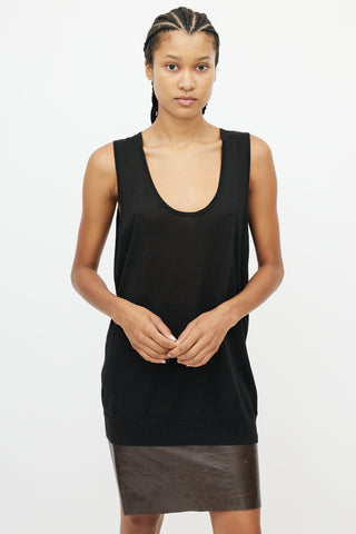 Dries Van Noten Black Metallic Knit Tank