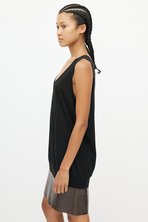 Dries Van Noten Black Metallic Knit Tank