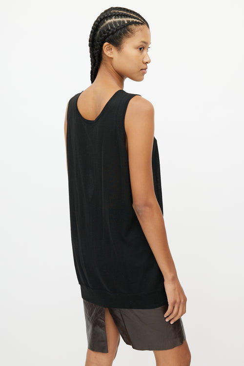 Dries Van Noten Black Metallic Knit Tank