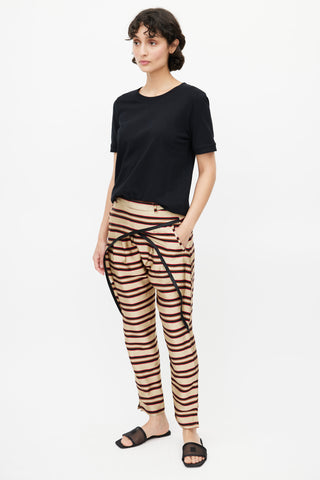 Dries Van Noten Black 
Multicolour Metallic Stripe Trouser