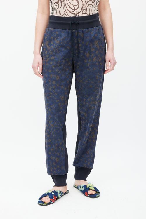 Dries Van Noten Black 
Multicolour Quilted Printed Trouser