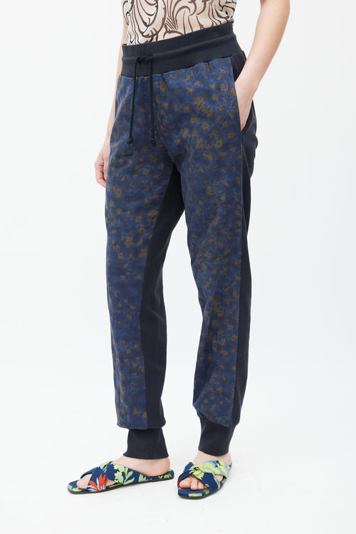 Dries Van Noten Black 
Multicolour Quilted Printed Trouser