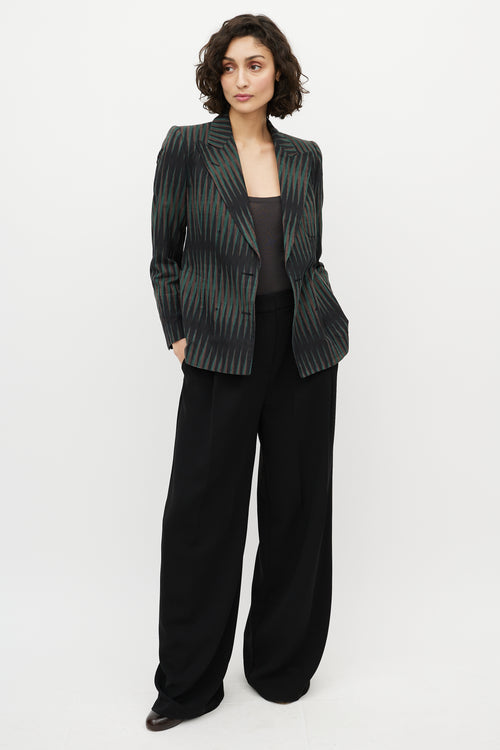 Dries Van Noten Black 
Multicolour Striped Blazer