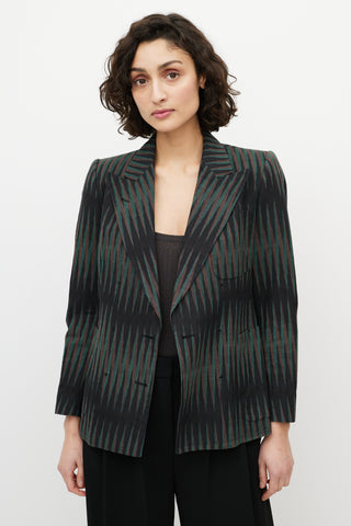 Dries Van Noten Black 
Multicolour Striped Blazer