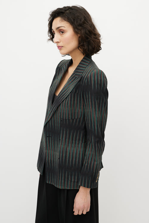 Dries Van Noten Black 
Multicolour Striped Blazer