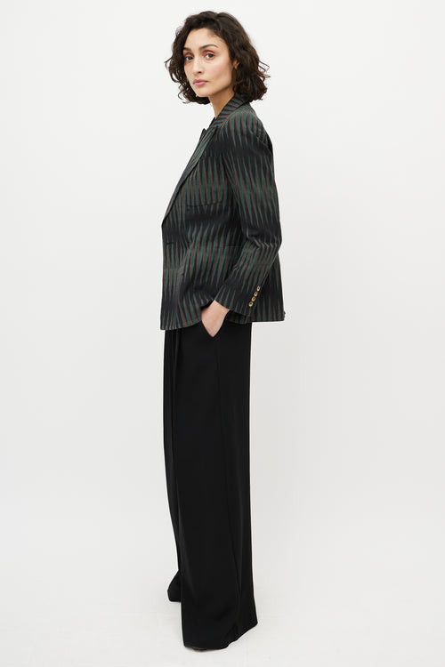 Dries Van Noten Black 
Multicolour Striped Blazer