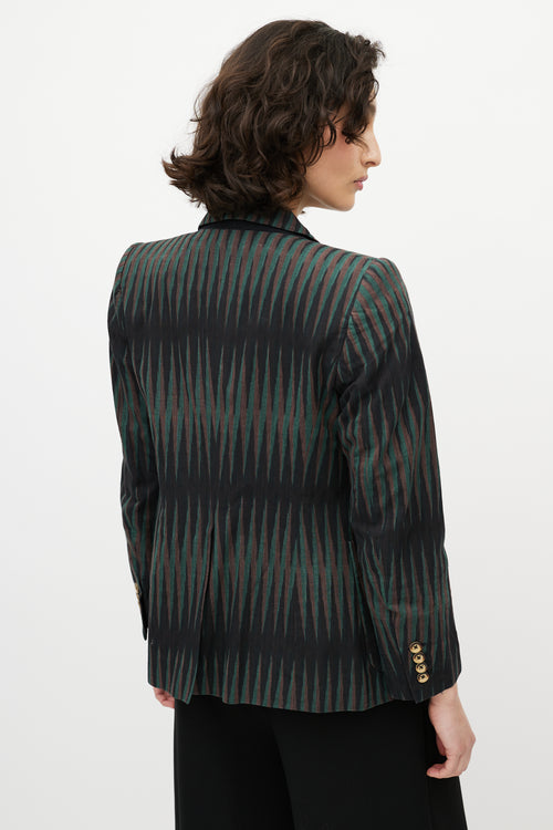 Dries Van Noten Black 
Multicolour Striped Blazer