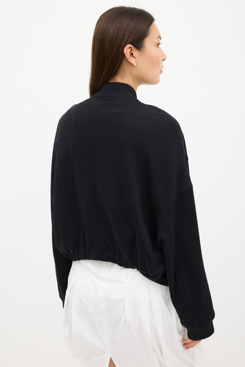 Dries Van Noten Black Oversized Cinched Bomber Jacket