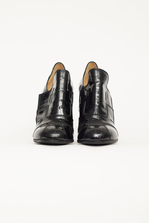 Dries Van Noten Black Patent Velcro Strap Pump