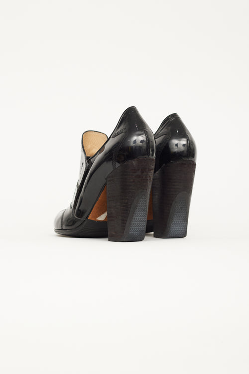 Dries Van Noten Black Patent Velcro Strap Pump