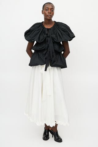 Dries Van Noten Black Ruffled Tie Shirt