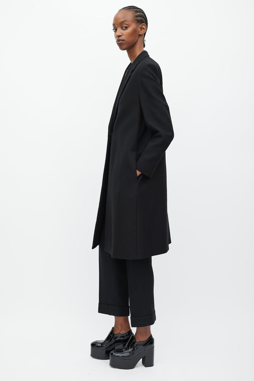 Dries Van Noten Black Mid Length One Button Coat