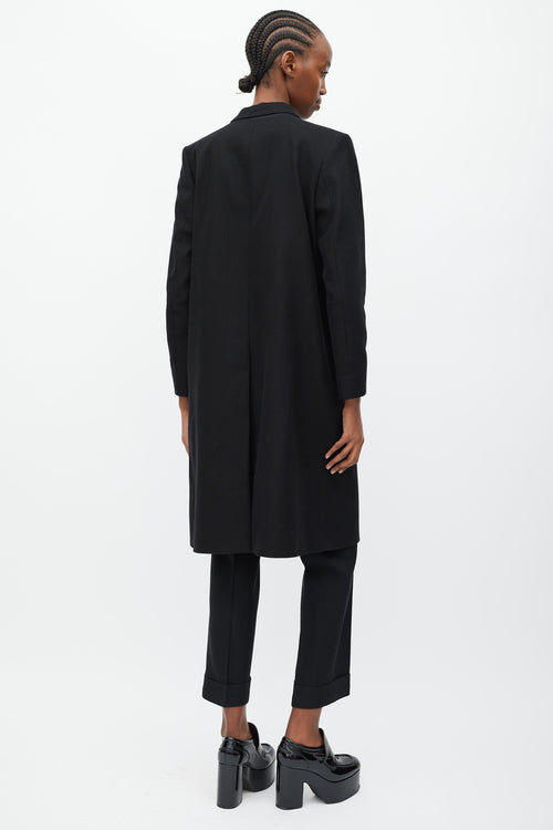 Dries Van Noten Black Mid Length One Button Coat