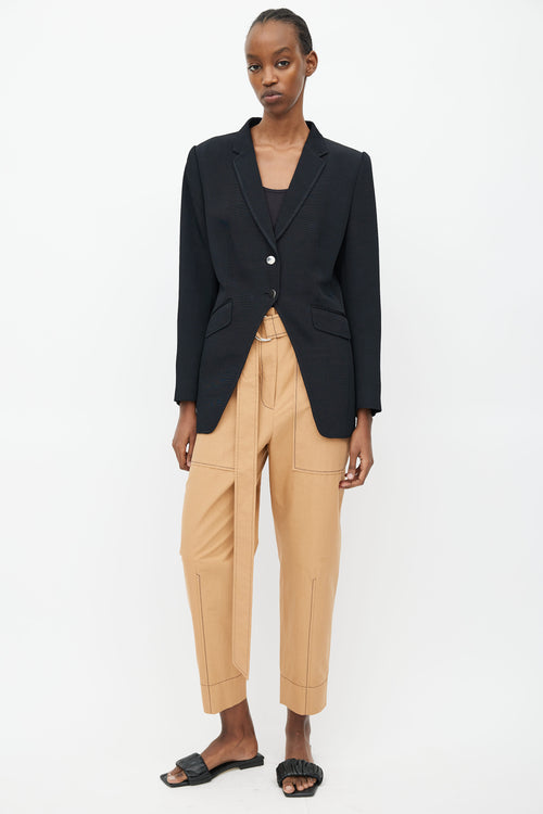 Dries Van Noten Black Textured Cut Out Blazer