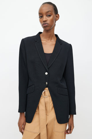 Dries Van Noten Black Textured Cut Out Blazer