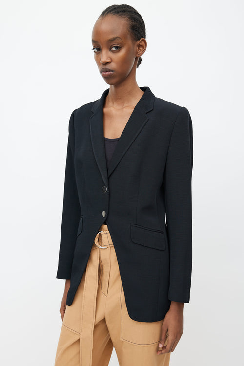 Dries Van Noten Black Textured Cut Out Blazer