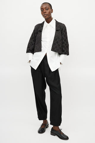 Dries Van Noten Black 
White Checkered Jacket