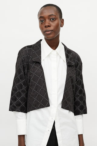 Dries Van Noten Black 
White Checkered Jacket