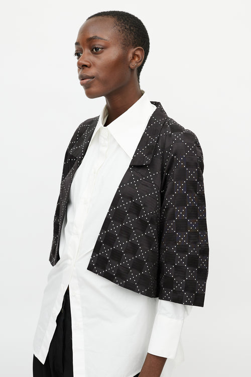 Dries Van Noten Black 
White Checkered Jacket