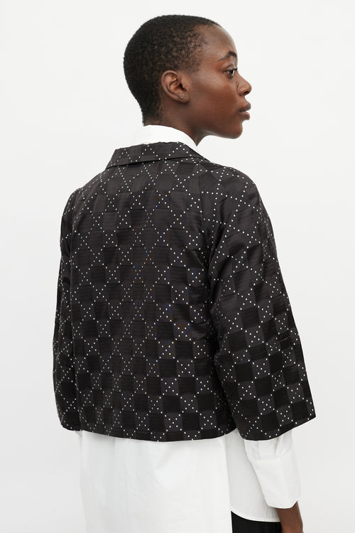 Dries Van Noten Black 
White Checkered Jacket