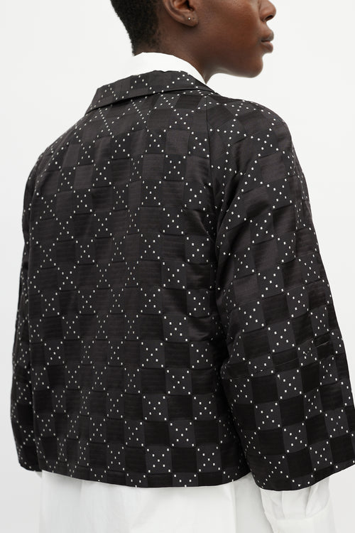 Dries Van Noten Black 
White Checkered Jacket