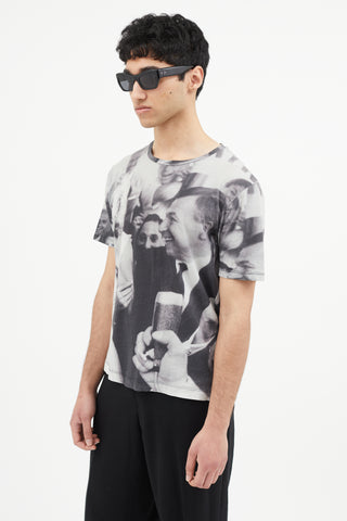 Dries Van Noten Black 
White Marilyn Monroe Print T-Shirt