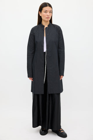 Dries Van Noten Black 
White Woven Long Jacket