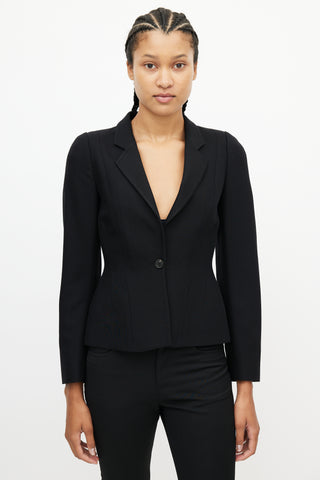 Dries Van Noten Black Wool Darted Blazer