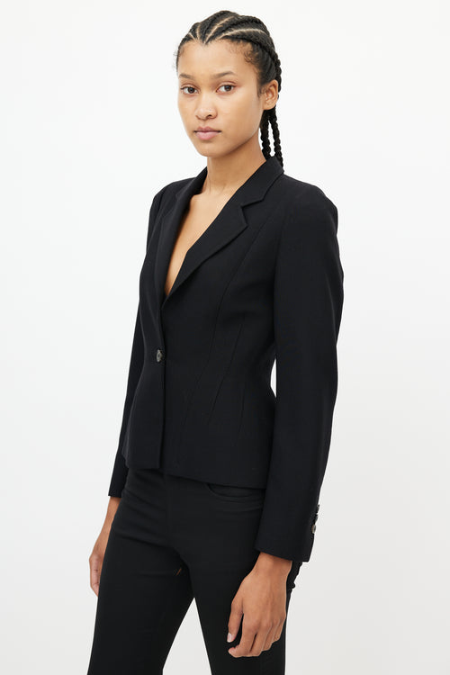 Dries Van Noten Black Wool Darted Blazer