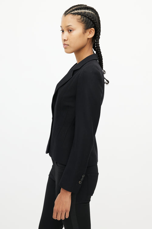 Dries Van Noten Black Wool Darted Blazer