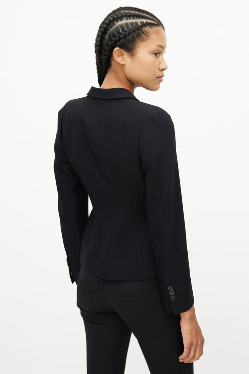 Dries Van Noten Black Wool Darted Blazer