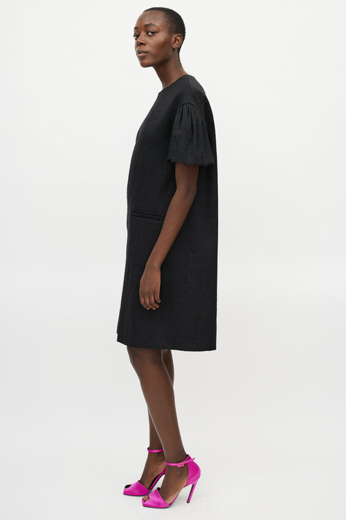 Dries Van Noten Black Wool Jacquard Dress