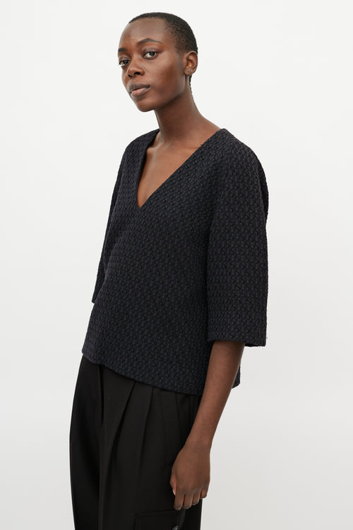 Dries Van Noten Black Wool Jacquard Top