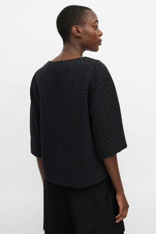 Dries Van Noten Black Wool Jacquard Top