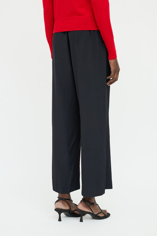 Dries Van Noten Black Graphic Drawstring Pant