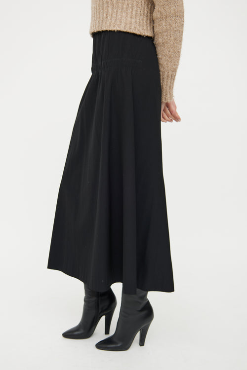 Dries Van Noten Black Wool Maxi Skirt