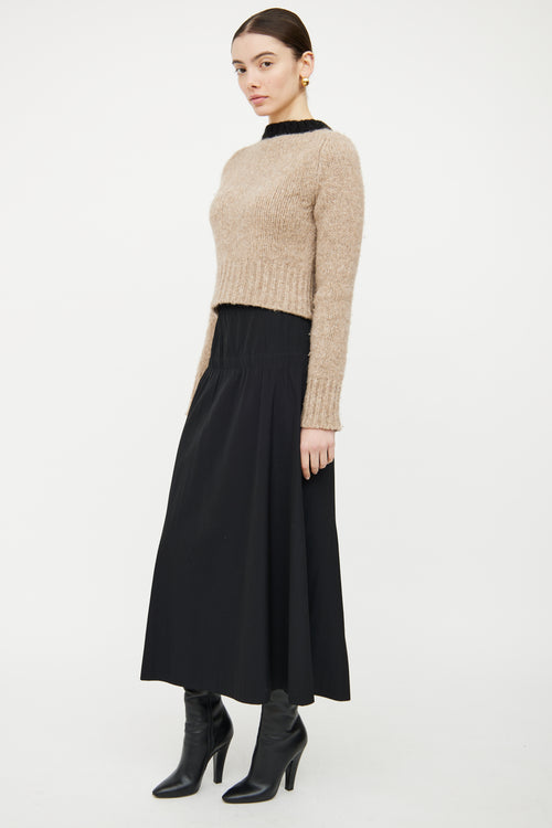 Dries Van Noten Black Wool Maxi Skirt