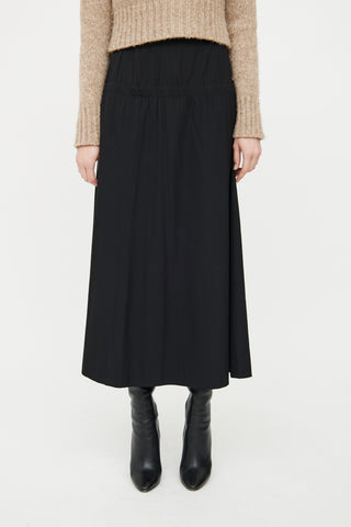 Dries Van Noten Black Wool Maxi Skirt