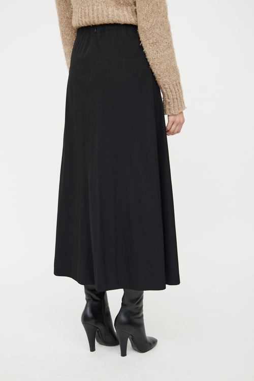 Dries Van Noten Black Wool Maxi Skirt