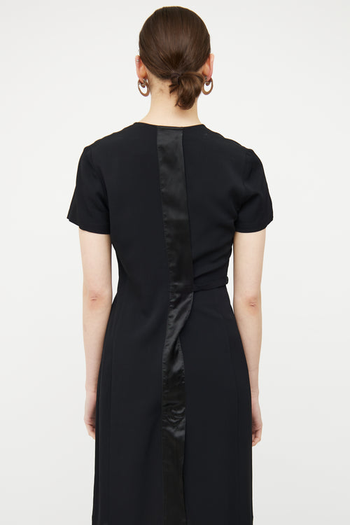 Dries Van Noten Black V-Neck Belted Dress