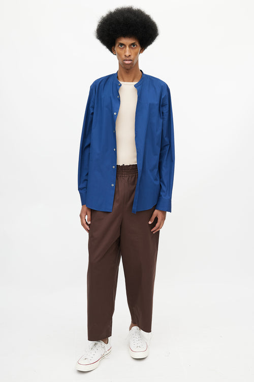 Dries Van Noten Blue Band Collar Shirt