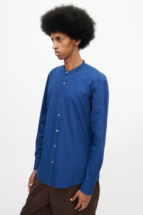 Dries Van Noten Blue Band Collar Shirt