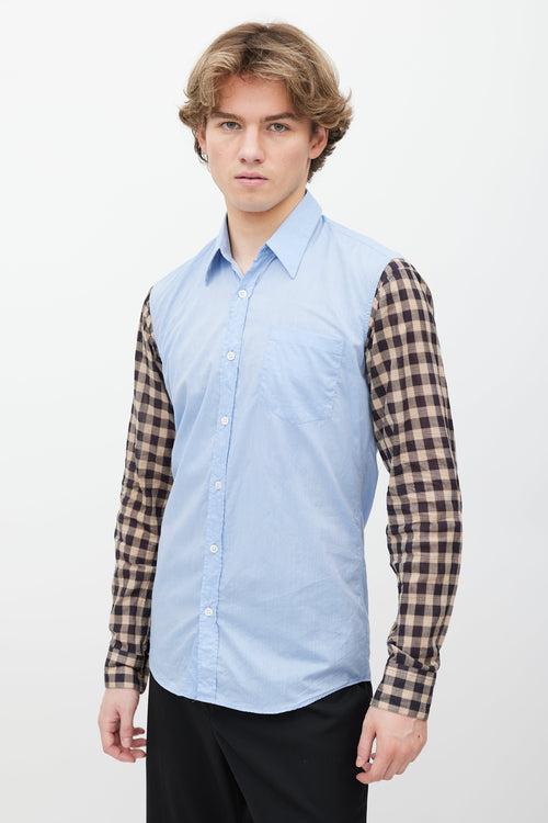 Dries Van Noten Blue Cotton Button Down Shirt