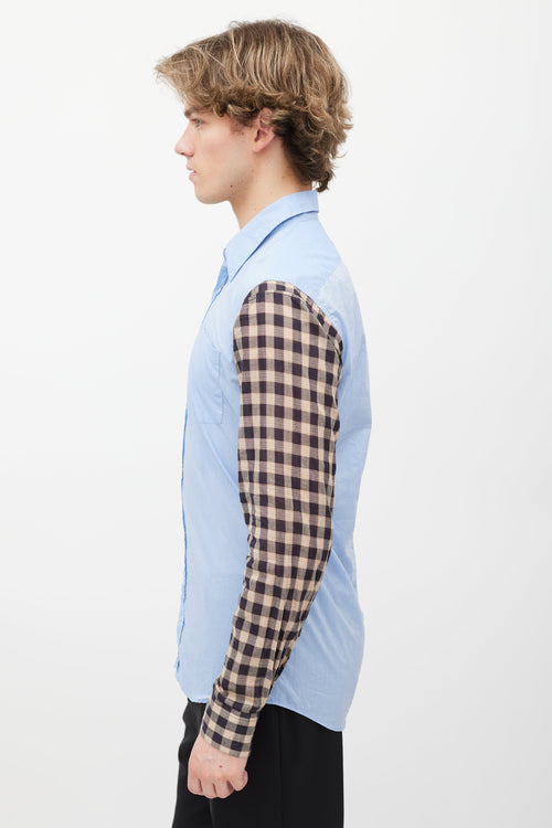 Dries Van Noten Blue Cotton Button Down Shirt