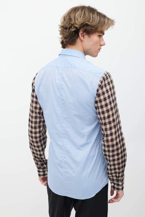 Dries Van Noten Blue Cotton Button Down Shirt