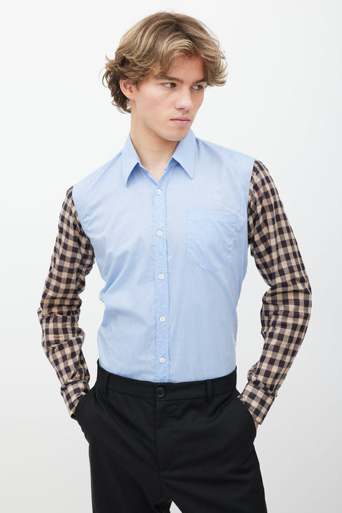 Dries Van Noten Blue Cotton Button Down Shirt