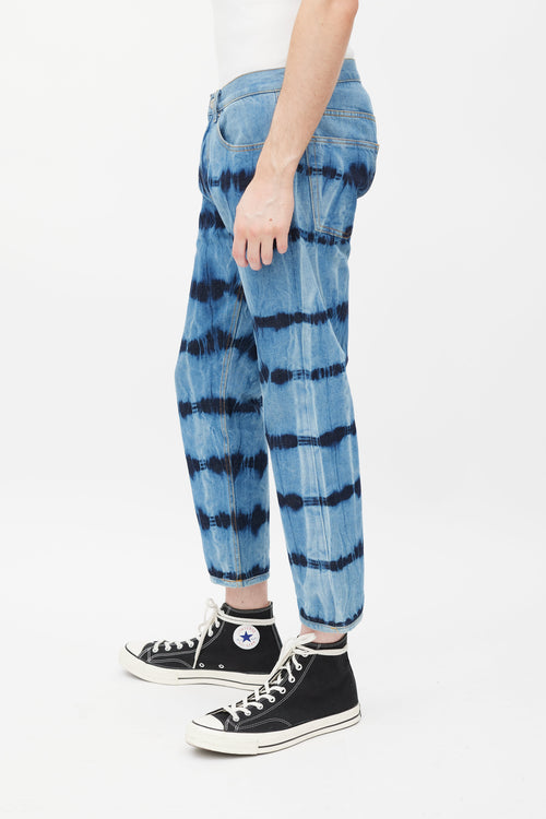 Dries Van Noten Blue Cotton Dyed Denim Pant