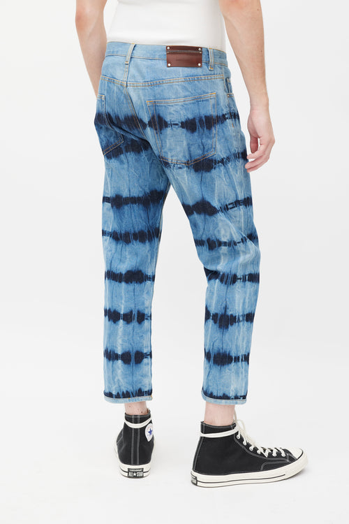 Dries Van Noten Blue Cotton Dyed Denim Pant