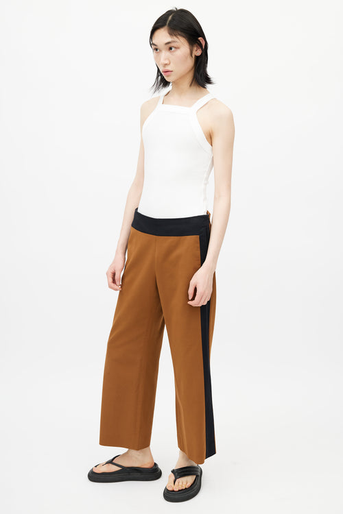 Dries Van Noten Brown 
Black Wide Leg Trouser