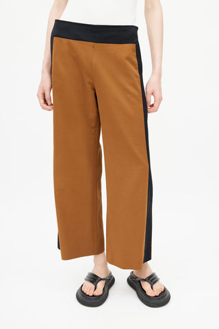 Dries Van Noten Brown 
Black Wide Leg Trouser